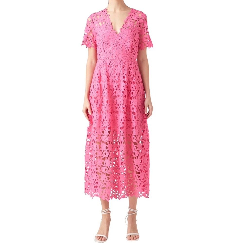 Endless Rose All over lace Midi Dress sz M classic Romantic quiet luxury 90s Y2K